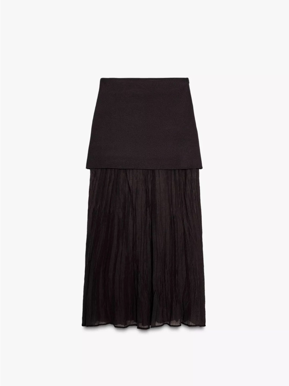Mixed pleated knit skirt
